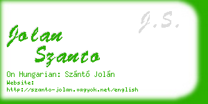jolan szanto business card